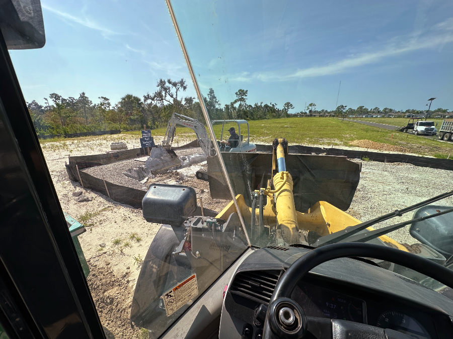 Skid loader with logo